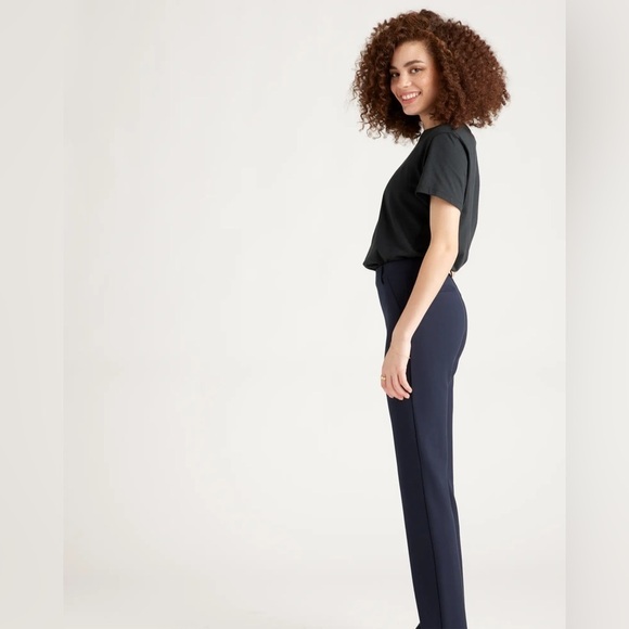 NEW Quince Navy Ultra-Stretch Ponte Straight Leg Pant - XS with 32 inseam​​ - Picture 5 of 8